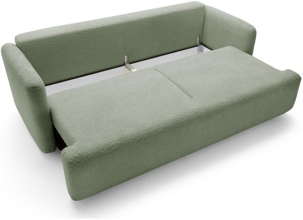 Selsey 'Lambina' 3-Sitzer Sofa mit Schlaffunktion und Bettkasten, Bouclé, Salbeigrün Bild 6
