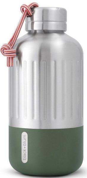 Trinkflasche Isolierflasche 0,65L Edelstahl black+blum olive BAM-EIWB-S010