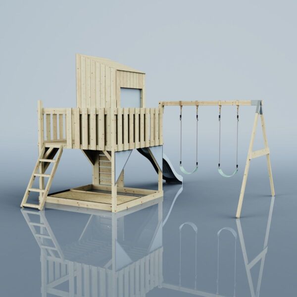 PolarPlay Spielturm Henry aus Holz in Blau Bild 4