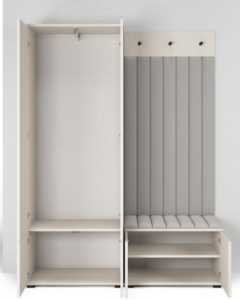Compleo Garderoben-Set mit Sitbank, 2 Türen, Elegant design, Kaschmir Bild 2