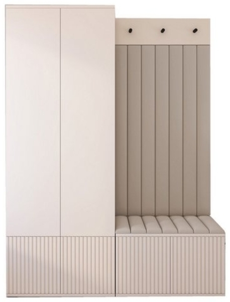 Compleo Garderoben-Set mit Sitbank, 2 Türen, Elegant design, Kaschmir Bild 4
