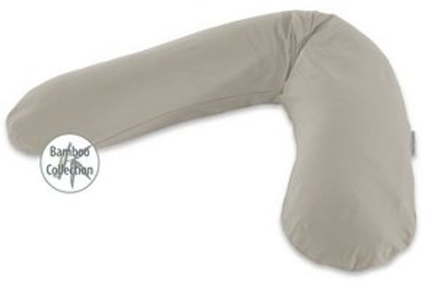 Theraline das Original Stillkissen mit Mikroperlen und Bambus-Jersey Bezug, lehmgrau Bild 6