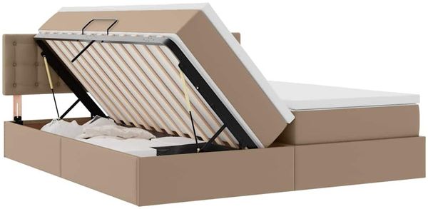 vidaXL Bett mit Stauraum und LED Cappuccino 180 x 200 cm Kunstleder 3371544 Bild 8