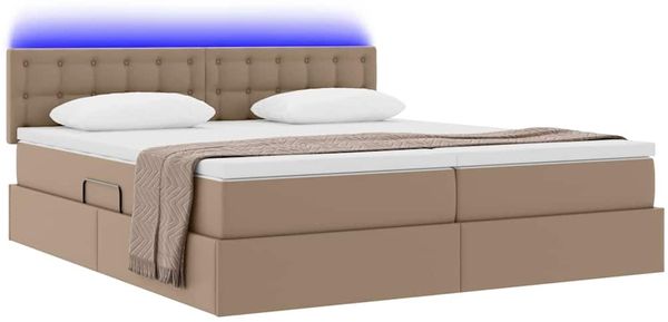 vidaXL Bett mit Stauraum und LED Cappuccino 180 x 200 cm Kunstleder 3371544 Bild 3
