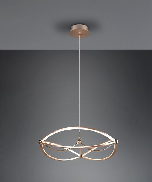 Große LED Pendelleuchte CHARIVARI Messing matt, Ø 62cm