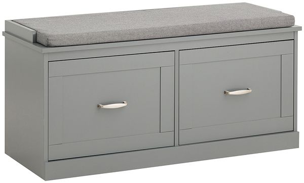 SoBuy FSR131-HG Schuhbank, MDF, Lackiert, Grau, 100 x 48 x 38 cm