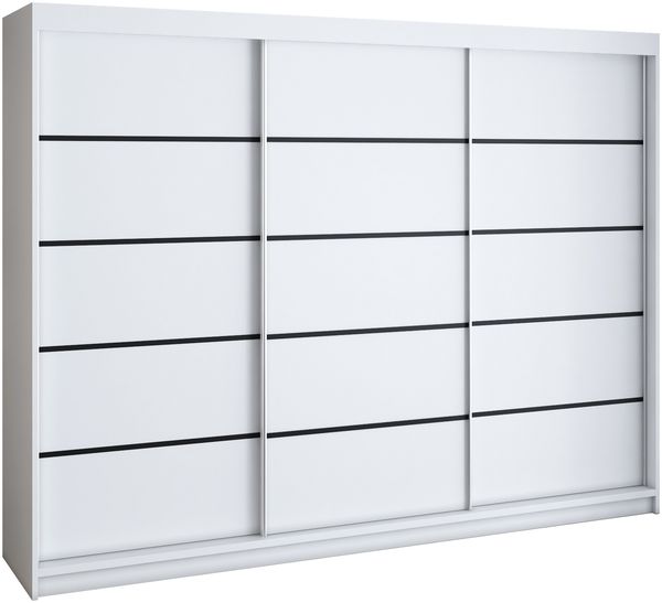 Schwebetürenschrank MES 2-türig Schrank 200 cm (mit Spiegel) Farbe: Weiß