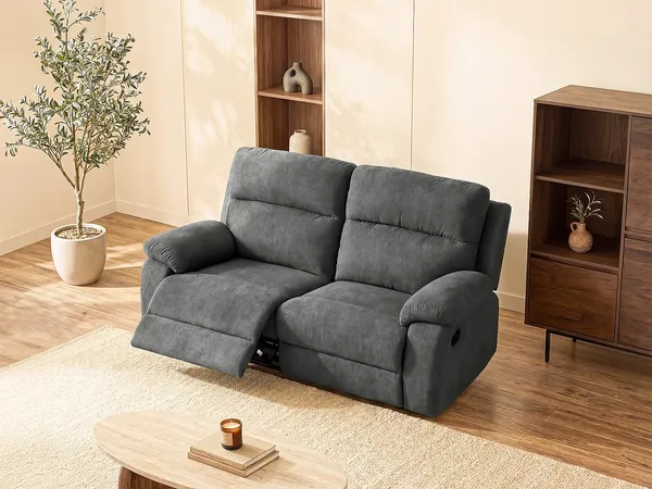 Vente-unique - Relaxsofa 2-Sitzer - Stoff - Anthrazit - TOLZANO