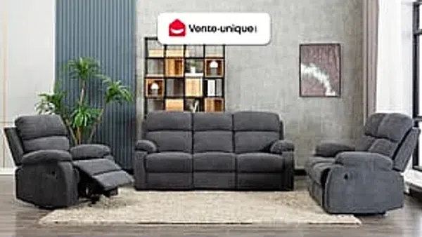 Vente-unique - Relaxsofa 2-Sitzer - Stoff - Anthrazit - TOLZANO