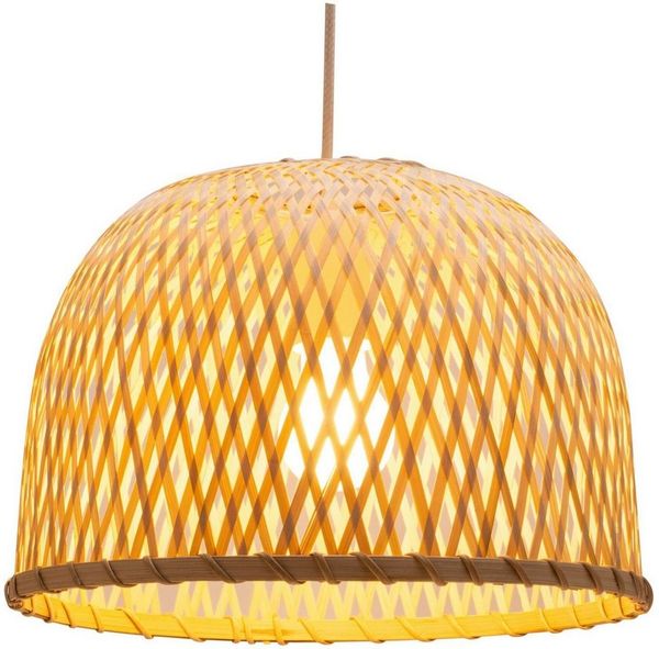 Pauleen Pendelleuchte Woody Pearl max20W Beige/Weiß 230V Bambus/Metall, ohne Leuchtmittel, E27