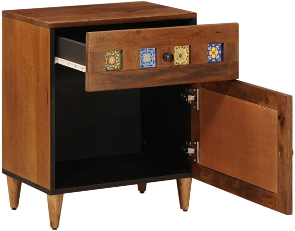 vidaXL Nachttisch Braun 50 x 33 x 60 cm Massivholz Mango 4018232