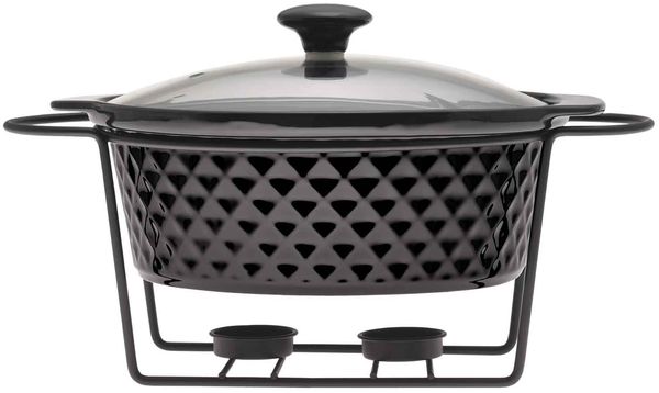Speisewärmer aus Keramik 2,3 L Chafing Dish Buffet-Set Keramik-Chafer Buffetwärmer Warmhaltebehälter