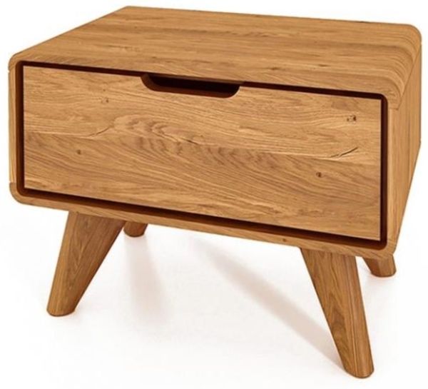 Nachttisch Gerg 2 aus Wildeiche massiv 47x30x33 cm mit 1 Schublade