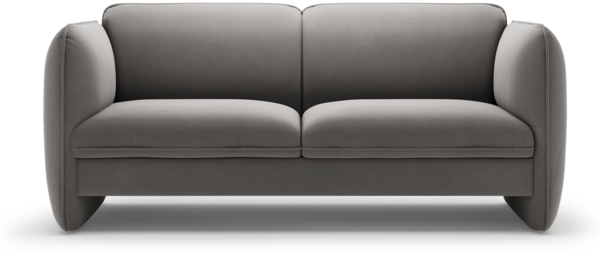 Micadoni Sofa Georgia 2-Sitzer Samt Dunkelgrau