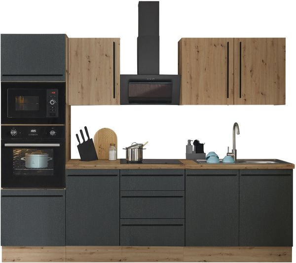 KOCHSTATION Küchenzeile Florida, Breite 270 cm, wahlweise mit E-Geräten,Softclose für Türen/Schubkästen