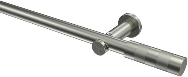 Gardinenstangen-Set Platon Mavell 600 cm (geteilt in 3 x 200 cm), 1-läufig (ohne Ringe), 20 mm Ø Edelstahl-Optik