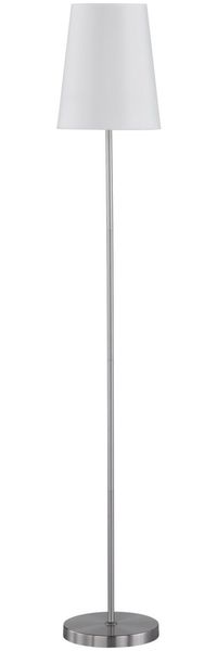 Standleuchte, Metall silber, Stoff weiß, H 150 cm