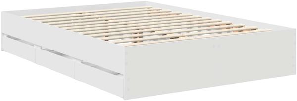 vidaXL Bettrahmen mit Schubladen Weiß 140 x 190 cm Ingenieurs Holz 3413415 Bild 6