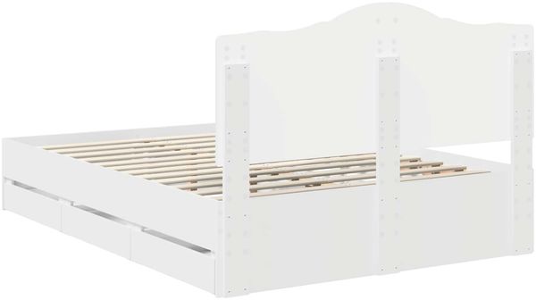 vidaXL Bettrahmen mit Schubladen Weiß 140 x 190 cm Ingenieurs Holz 3413415 Bild 10