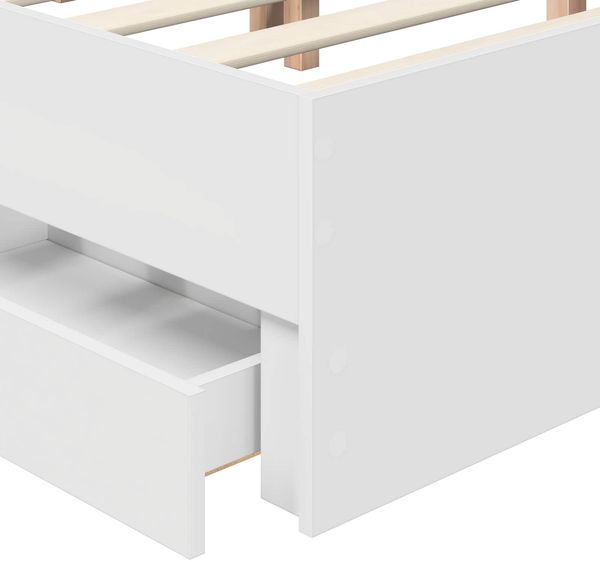 vidaXL Bettrahmen mit Schubladen Weiß 140 x 190 cm Ingenieurs Holz 3413415 Bild 11