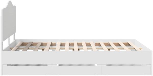 vidaXL Bettrahmen mit Schubladen Weiß 140 x 190 cm Ingenieurs Holz 3413415 Bild 9