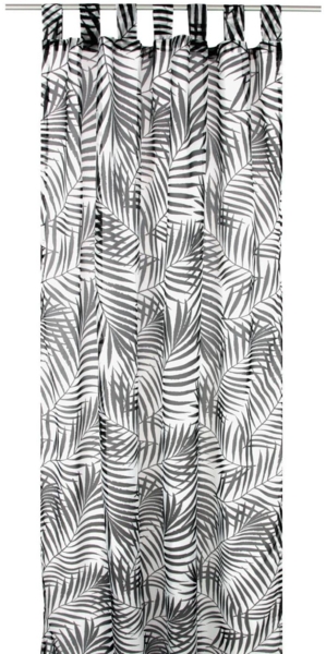 Arsvita Gardine (Black&White) Voile mit Schlaufen 140x245 cm Schlaufenvorhang für zu Hause, transparente und moderne Fensterdekoration