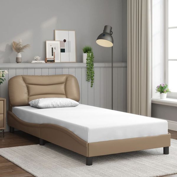 vidaXL Bettgestell ohne Matratze "Hvar" Cappuccino-Braun 100x200 cm Kunstleder 3207985