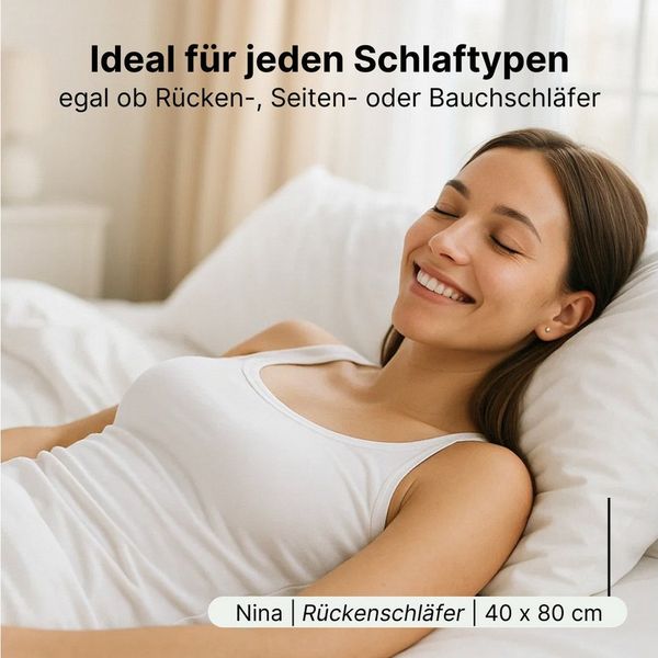 LIVINA HOME Baumwollkissen Premium Kopfkissen, 100% Baumwollbezug, 80x80, 40x80 Kissen, Füllung: Premium-Microfaser, Bezug: 100% Baumwolle, Rückenschläfer, Seitenschläfer, 1 oder 2-tlg, Rückenschläfer, Seitenschläfer, Schlafkissen - Made in Germany