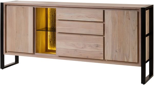Sideboard Akazie / Altholz 200x40x90 natur lackiert DENVER #112