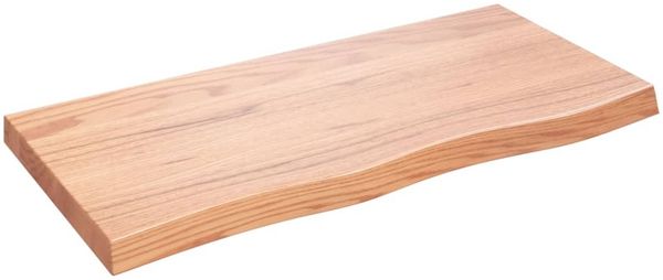 vidaXL Wandregal Hellbraun 100x50x(2-6) cm Massivholz Eiche Behandelt 363688 Bild 2