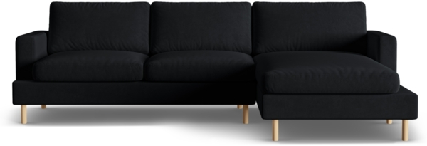 Micadoni Ecksofa Aliya 3-Sitzer Rechts Samt Schwarz