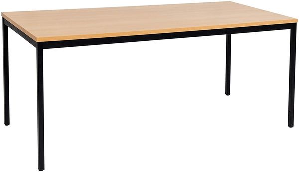 furni24 Schreibtisch-Stahl 120 x 80 x 75 cm, Eiche TÜV/GS-Einfache Montage, Arbeitstisch, Bürotisch, Küchentisch, Esstisch, Druckertisch Büro-Möbel Arbeitszimmer Computertisch Gaming-Tisch Mehrzwecktisch