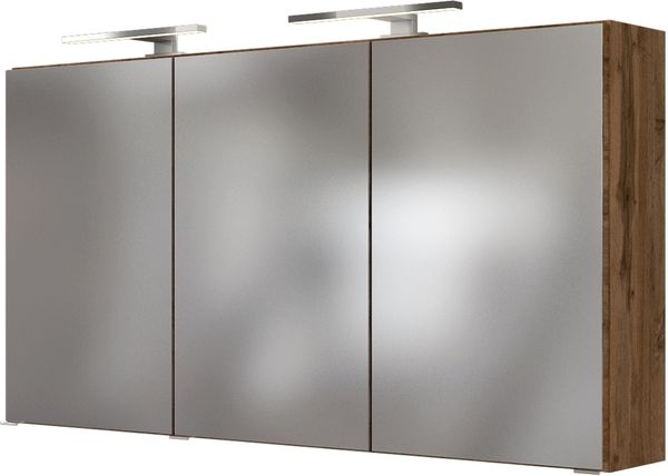 Spiegelschrank 'Baabe' mit LED-Beleuchtung, Wotan Eiche Bild 2