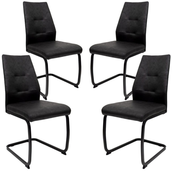 TRISENS Freischwinger Alessio (einzeln oder im 2er, 3er, 4er Set, 4 St), Schwingstuhl mit robustem Metallgestell in Lederoptik