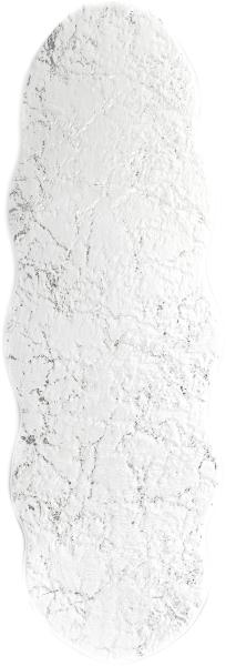 Trendmax Badematte mit Marmormotiv Rutschfest Waschbar mit wellige Umrandung Weiß/Silber