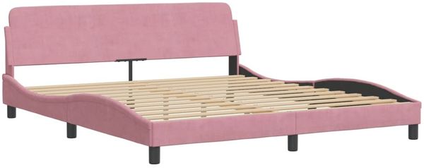 vidaXL Bettgestell mit LED ohne Matratze "Hanko" Rosa 180x200 cm Samt 3213798 Bild 9