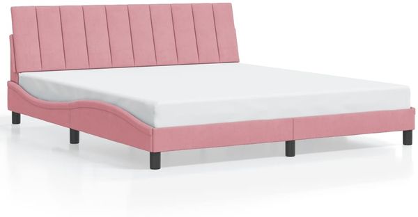 vidaXL Bettgestell mit LED ohne Matratze "Hanko" Rosa 180x200 cm Samt 3213798 Bild 5