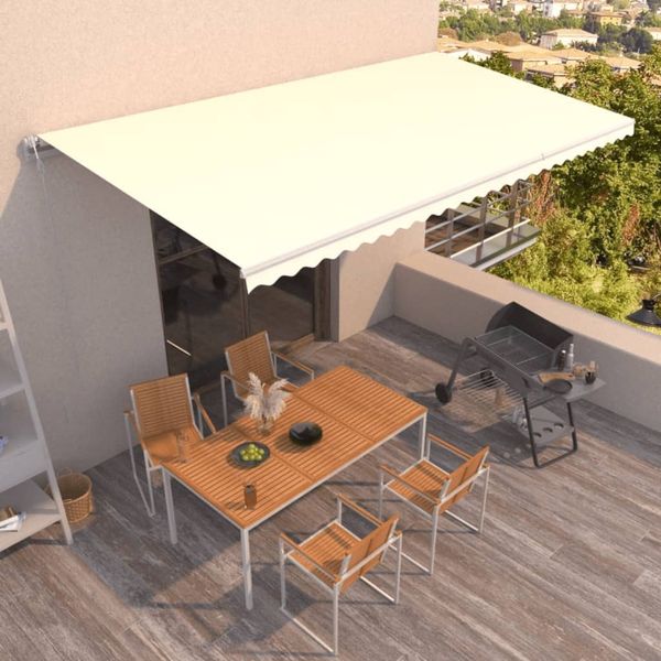 vidaXL Markise Automatisch Einziehbar 600x350 cm Creme 3069047