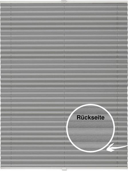 ondeco Plissee Thermo für Fenster innen, Montage in Glasleiste mit Spannschuh, Sonnenschutz-Rollo, Lichtschutz und blickdicht, leichte Verdunkelung, Hellgrau, B): 51-60 cm, H): 101-150 cm