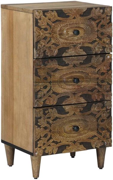 vidaXL Sideboard mit Speicher Braun 40 x 33,5 x 75 cm Massivholz Mango 4018355