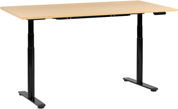 Schreibtisch elektrisch höhenverstellbar DESTINAS Schwarz Hellbraun 180 cm 72 cm