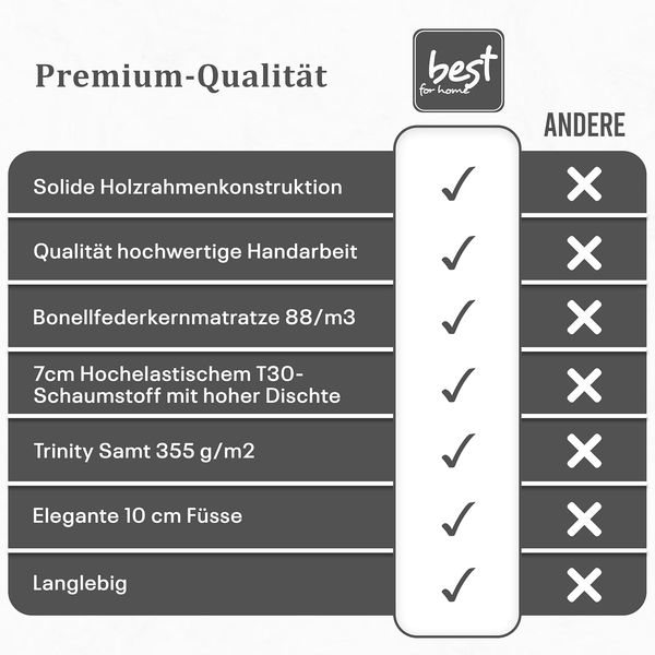 Best For Home Trinity K3 Einzelbett: Boxspringbett mit Bonnell-Federkern, Matratze und Stauraum Bild 7