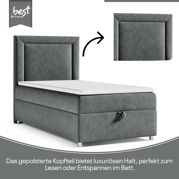 Best For Home Trinity K3 Einzelbett: Boxspringbett mit Bonnell-Federkern, Matratze und Stauraum Bild 5