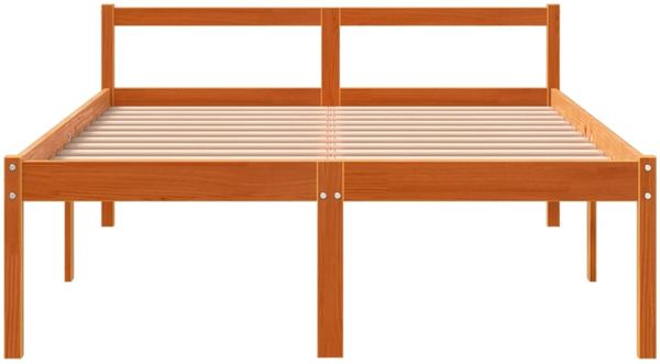 vidaXL Seniorenbett Wachsbraun 140x190 cm Massivholz Kiefer 844154 Bild 4