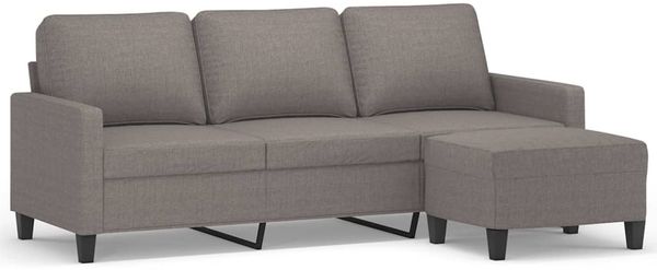 vidaXL 3-Sitzer-Sofa mit Hocker Taupe 180 cm Stoff 3201044 Bild 2