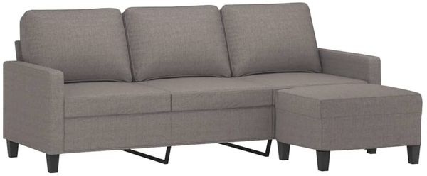 vidaXL 3-Sitzer-Sofa mit Hocker Taupe 180 cm Stoff 3201044 Bild 3