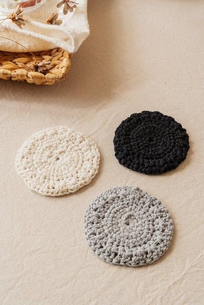 Nuts Glasuntersetzer Handgemachte Untersetzer aus 100% Bio-Baumwolle