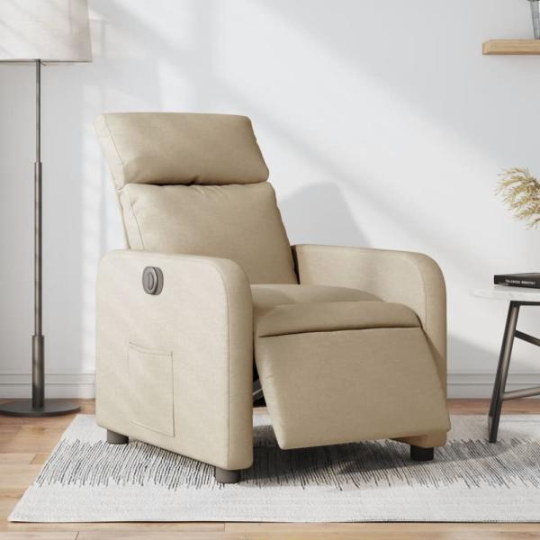 vidaXL Relaxsessel Elektrisch Creme Stoff 3206689