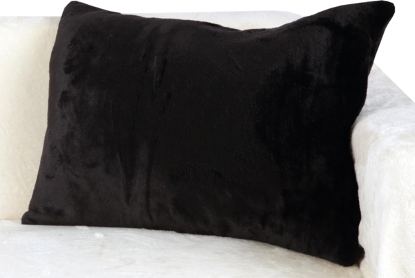 Kissenhülle Kuschel "Celina", in der Größe "40 x 60cm" - Schwarz - Kissenbezug mit Reißverschluss