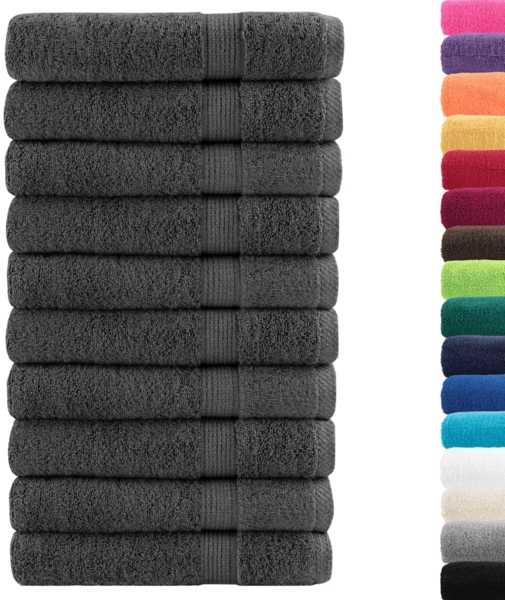 vidaXL 'SOLUND' Premium-Badetücher, 10 Stk., Anthrazit, 80x200 cm